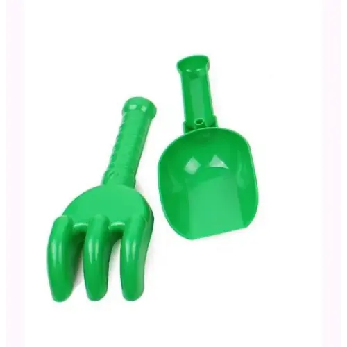 Набір "Лопатка та граблі", маленький (зелений)