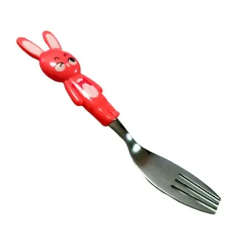 Вилка дитяча, нержавіюча сталь (червона)