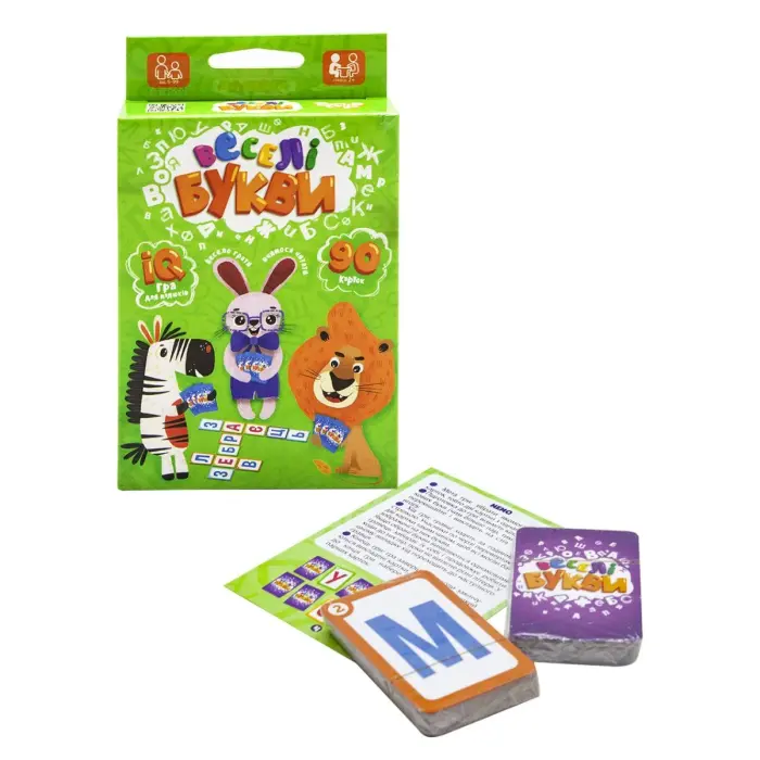 Карточная игра "Весёлые буквы", укр