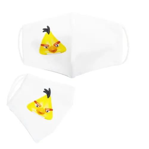 Многоразовая 4-х слойная защитная маска "Angry birds Чак" размер 3, 7-14 лет