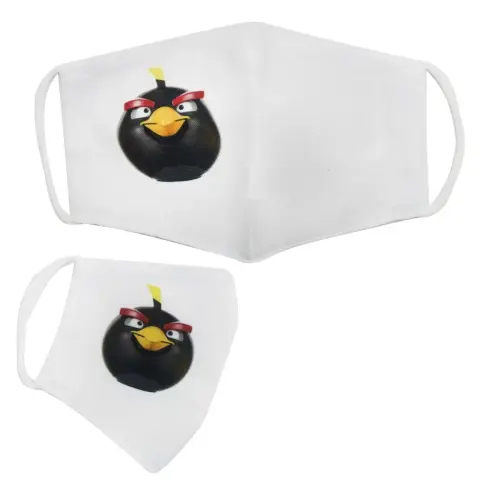 Багаторазова 4-х шарова захисна маска "Angry birds Бомб" розмір 3, 7-14 років