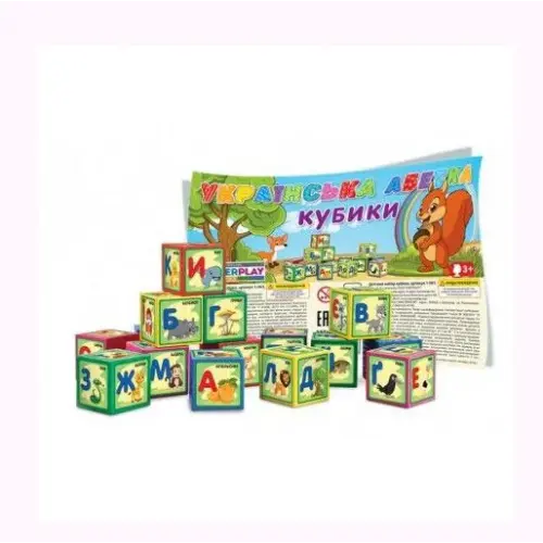 Кубики "Абетка", 9 деталей, укр