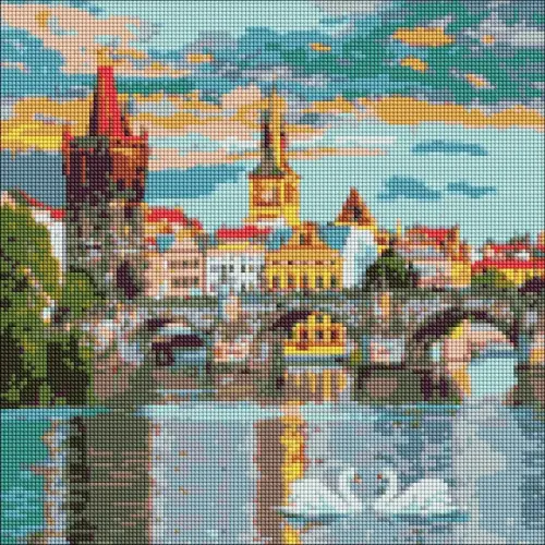 Алмазна мозаїка "Вечірня Прага" 40х40см