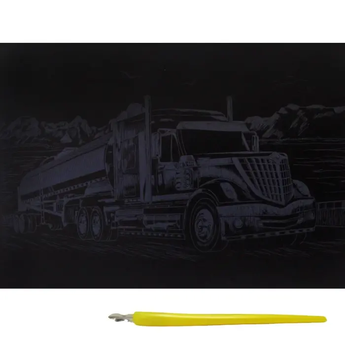 Уценка. Гравюра А4 "Silver Metallic", "Грузовик" Отсутствует ручка