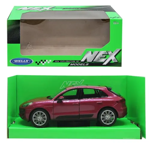 Уцінка. Машина метал Porsche Macan Turbo 1:24 вишнева - Відломане одне дзеркало