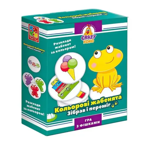 Гра настільна "Crazy Koko: Кольорові жабенята", укр