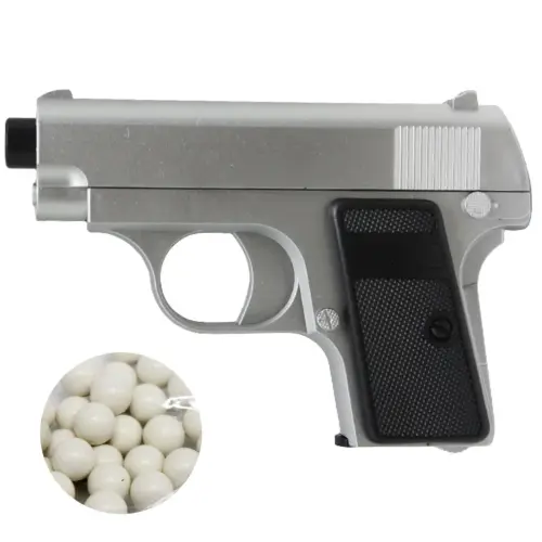 Уцінка. Пістолет пластиковий з кульками, сірий погано стріляє