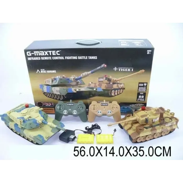 Уценка. Р/У Танковые бои, 2 шт., аккум., свет, в кор. 56х14х35 /6/ - Повреждена упаковка