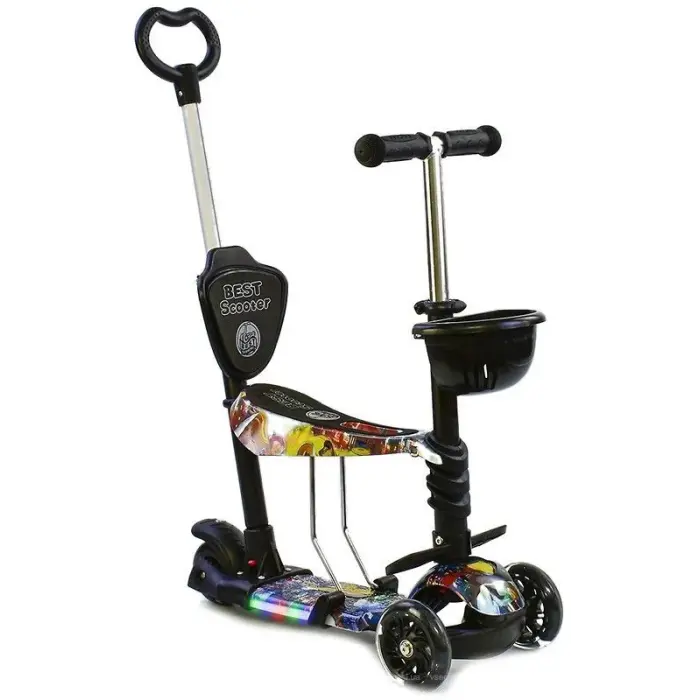 Уцінка. Дитячий самокат 5 в 1 "Best Scooter" - Немає фіксатора для керма та не вистачає ручки з палкою
