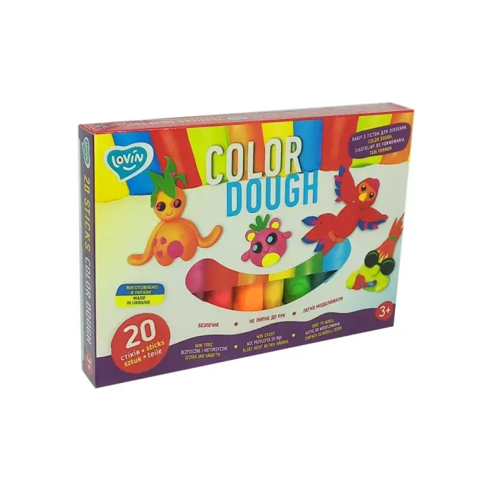 Набор для лепки с тестом "Lovin Color Dough", 20 стиков