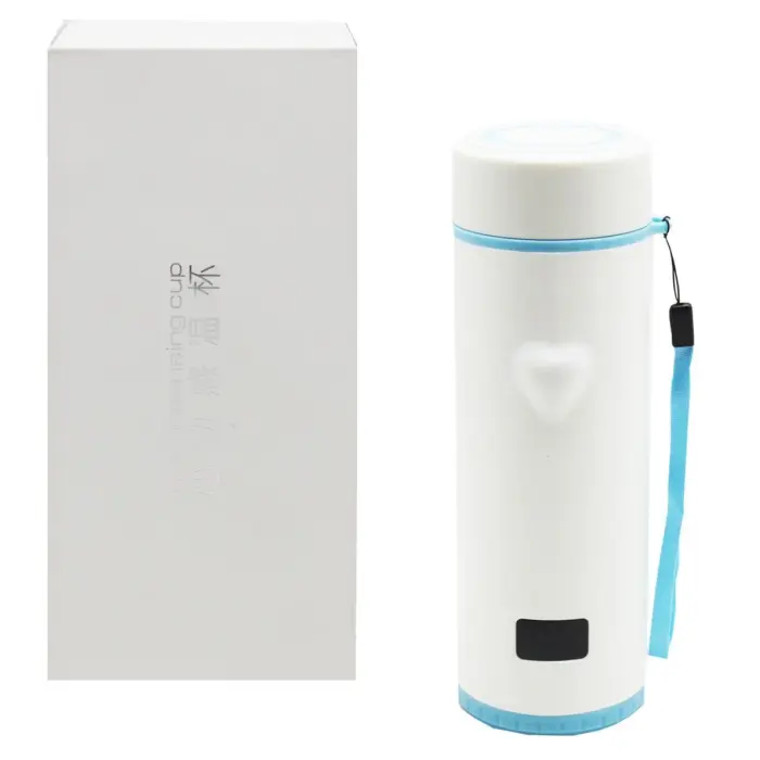 Уцінка. Термос "Heart Sensing Cup LED" 360 мл (блакитний) Брудна упаковка, погано тримає температуру