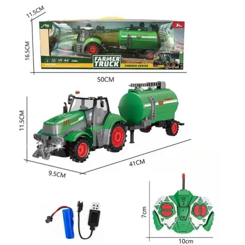 Уцінка. Трактор на радіокеруванні "Farmer Truck", з цистерною тріснута слюда