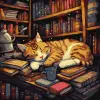 Картина за номерами "Пухнастий книголюб"