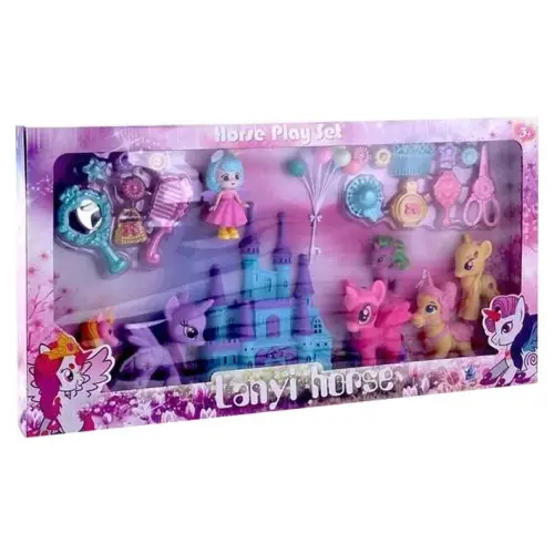 Поні ігровий набір "Horse Play Set" (6 фігурок поні, 1 фігурка прінцеси, аксесуари, в коробці)