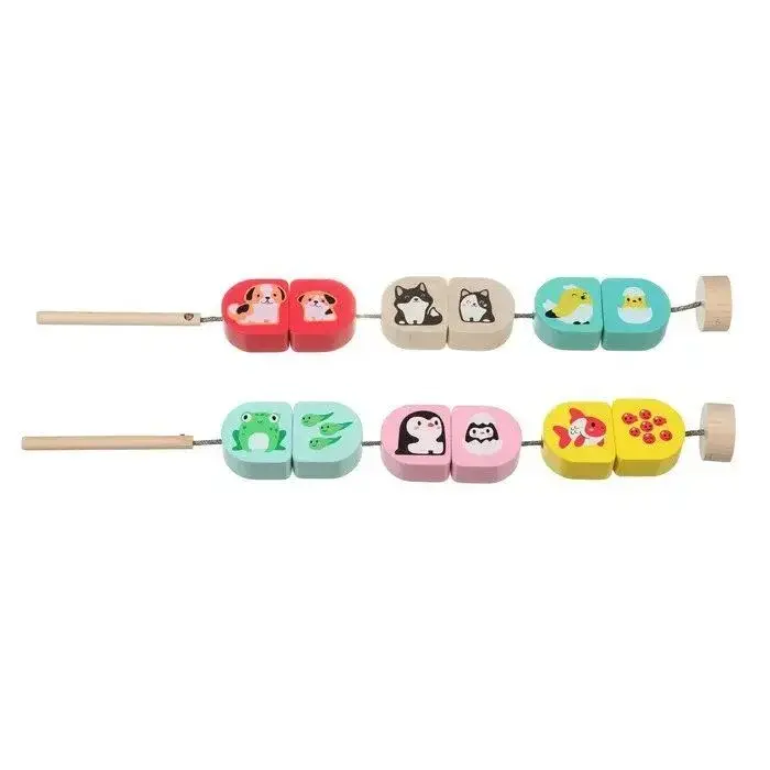 Силянки "Моя сімя"/Wooden lacing toy set "Me and mommy"