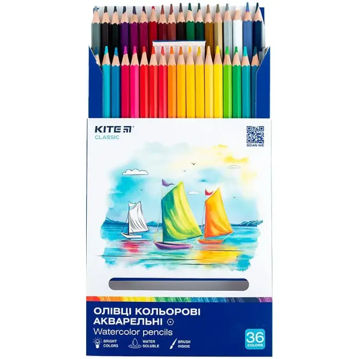 Карандаши цветные акварельные, 36 шт., Kite Classic