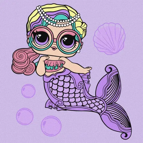Картина за номерами з фарбами металік "L.O.L. Surprise! Mermaids. Miss Sea" 40х40 см