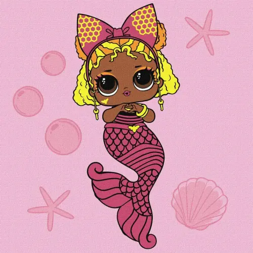 Картина за номерами з фарбами металік "L.O.L. Surprise! Mermaids. Queen Bee" 40х40 см
