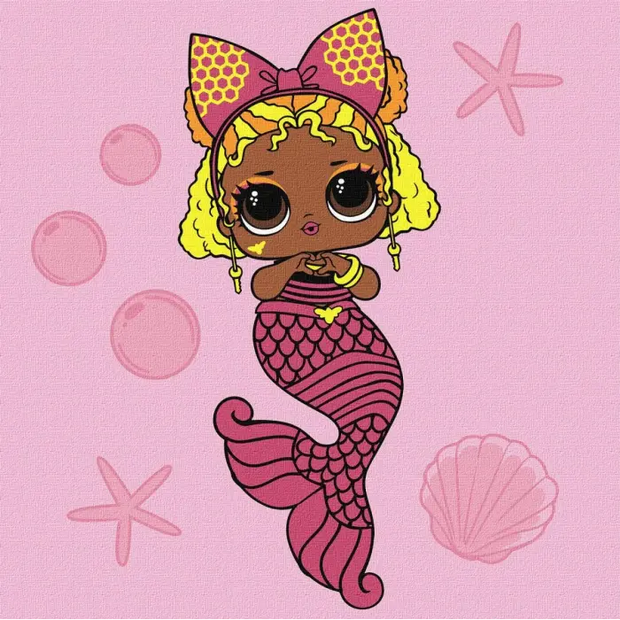 Картина за номерами з фарбами металік "L.O.L. Surprise! Mermaids. Queen Bee" 40х40 см