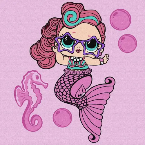 Картина за номерами з фарбами металік "L.O.L. Surprise! Mermaids. Waves" 40х40 см