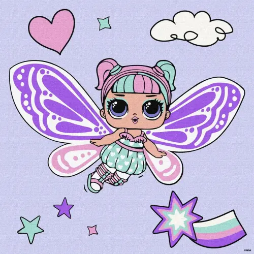 Картина за номерами з фарбами металік "L.O.L. Surprise! O.M.G. Fairies Sweetiefly" 40х40 см