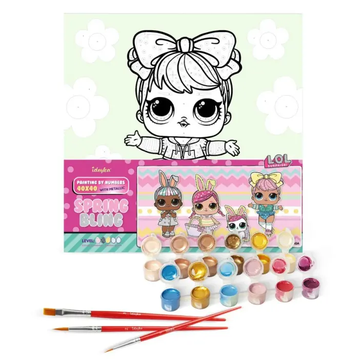 Картина по номерам с красками металлик "L.O.L. Surprise! Spring Bling Dawn" 40х40 см