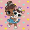 Картина за номерами з фарбами металлік "L.O.L. Surprise! TroopSurprise Miss Baby With Miss Puppy" 40х40 см