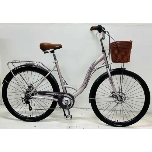 Велосипед міський Corso «Liberty» 28’’ дюймів LR-28833 + КОШИK, сталева рама 20``, Shimano 7 швидкостей, корзина, багажник
