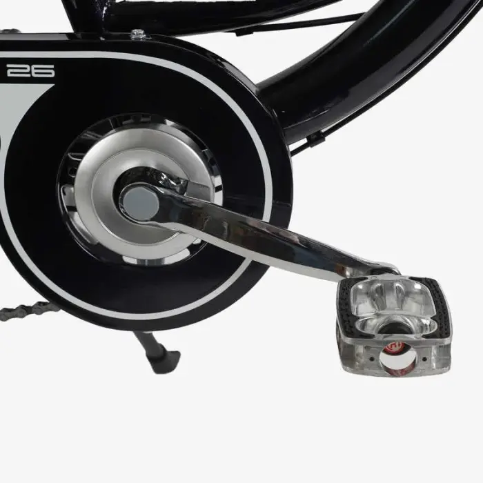 Велосипед міський Corso «Polaris» 26`` PS-36620 + КОШИК БАКЛАЖАНОВИЙ, сталева рама 16.5``, Shimano 7 швидкостей, корзина, багажник