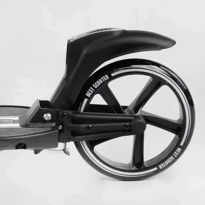 Самокат двоколісний "Best Scooter" (ФАРА, колеса PU 200мм, 2 амортизатори, затискач керма, ручне гальмо, в коробці)