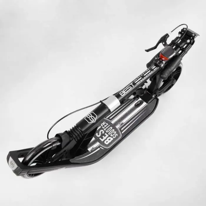 Самокат двоколісний "Best Scooter" (ФАРА, колеса PU 200мм, 2 амортизатори, затискач керма, ручне гальмо, в коробці)