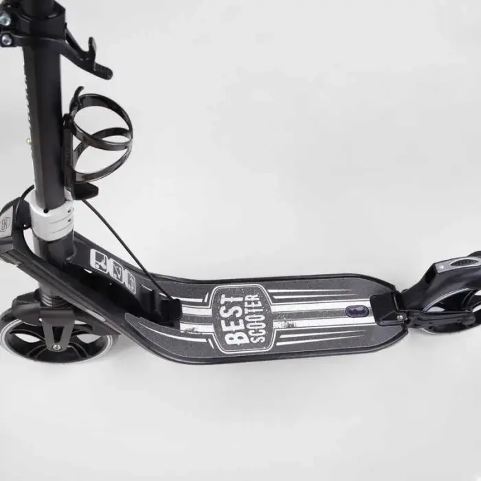 Самокат двоколісний "Best Scooter" (ФАРА, колеса PU 200мм, 2 амортизатори, затискач керма, ручне гальмо, в коробці)