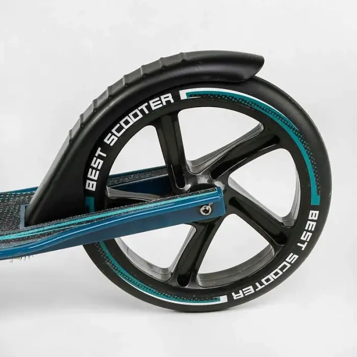 Самокат алюмінієвий "Best Scooter" (колеса PU, ФАРА, затискач керма, d передніх коліс - 230мм, d задніх коліс 200мм, 1 амортизатор передній)