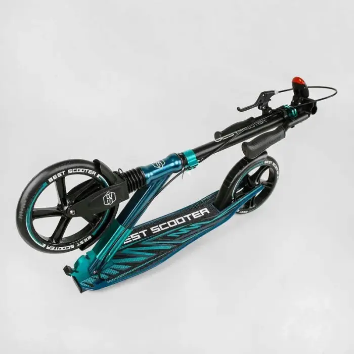 Самокат алюмінієвий "Best Scooter" (колеса PU, ФАРА, затискач керма, d передніх коліс - 230мм, d задніх коліс 200мм, 1 амортизатор передній)