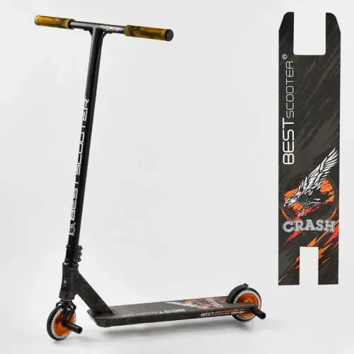 Самокат трюковий "Best Scooter. CRASH" (HIC-система, ПЕГИ, алюмінієвий диск і дека, колеса 110 мм PU, ширина керма - 57 см, в коробці)