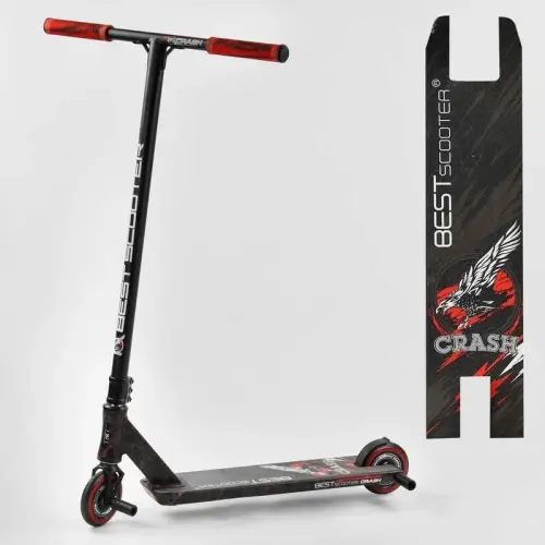 Самокат трюковий "Best Scooter. CRASH" (HIC-система, ПЕГИ, алюмінієвий диск і дека, колеса 110 мм PU, ширина керма - 57 см, в коробці)