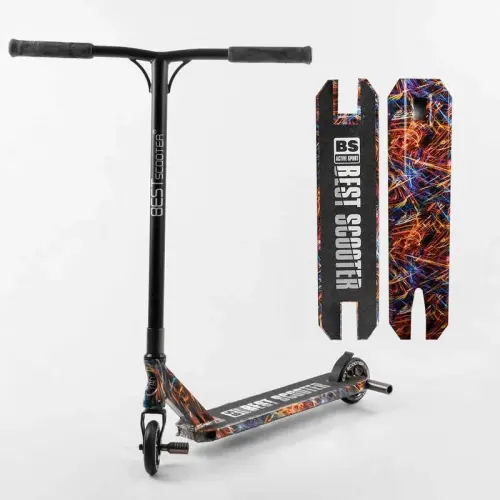 Самокат трюковий "Best Scooter" (HIC-система, ПЕГИ, алюмінієвий диск та дека з ПРИНТОМ, колеса PU, d = 110мм, ширина керма - 60 см)