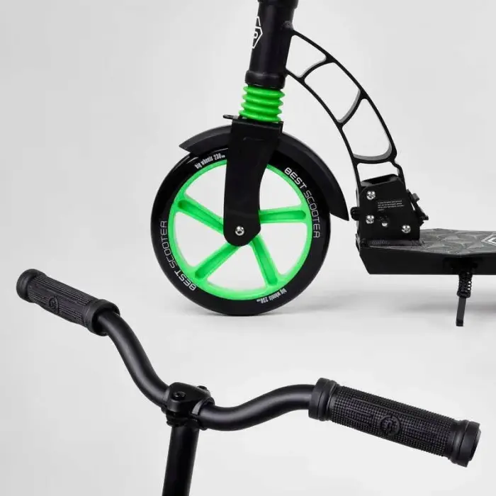 Самокат двоколісний "Best Scoote" (колеса PU, d переднього колеса - 23 см, d заднього колеса - 18 см, 1 амортизатор передній)