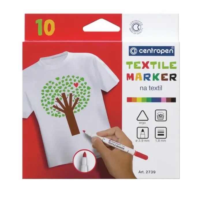Маркер Textile 2739 2 мм, набор 10 цв.
