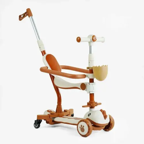 Самокат 5в1 Skyper GL-09077 PU колеса 125х40мм со светом, УКР. МУЗЫКА и подсветка платформы, с ДОП. КОЛЕСАМИ, защитный бампер, в коробке