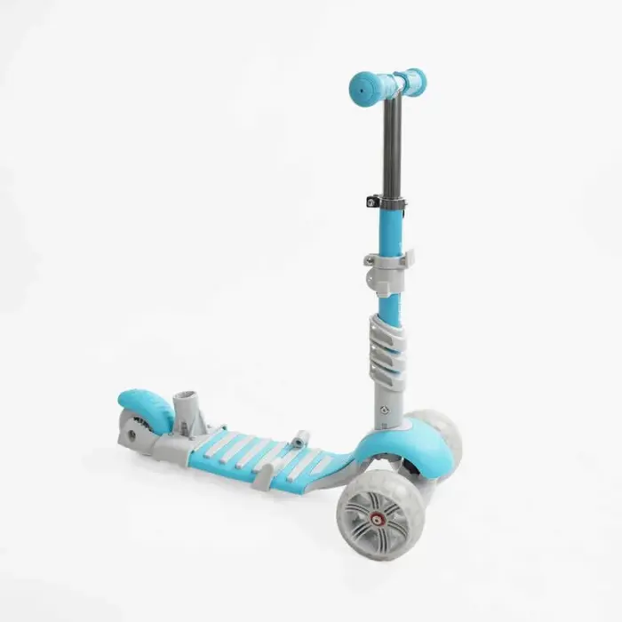 Самокат 5в1 "Best Scooter", з ДОП. КОЛЕСАМИ, захисний бампер, PU колеса зі світлом, в коробці