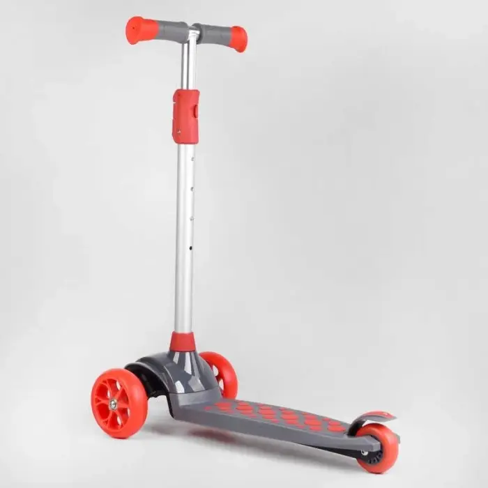 Самокат трехколесный LK-52003 Best Scooter (4) СВЕТ ДЕКИ, КОЛЕС И ДИСКОВ, съёмный руль, передние колёса PU 120х35мм, задние колеса PU 80х30мм