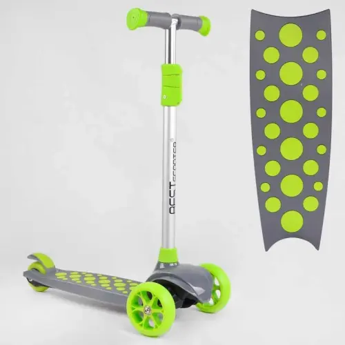 Самокат трехколесный LK-70111 Best Scooter (4) СВЕТ ДЕКИ, КОЛЕС И ДИСКОВ, съёмный руль, передние колёса PU 120х35мм, задние колеса PU 80х30мм