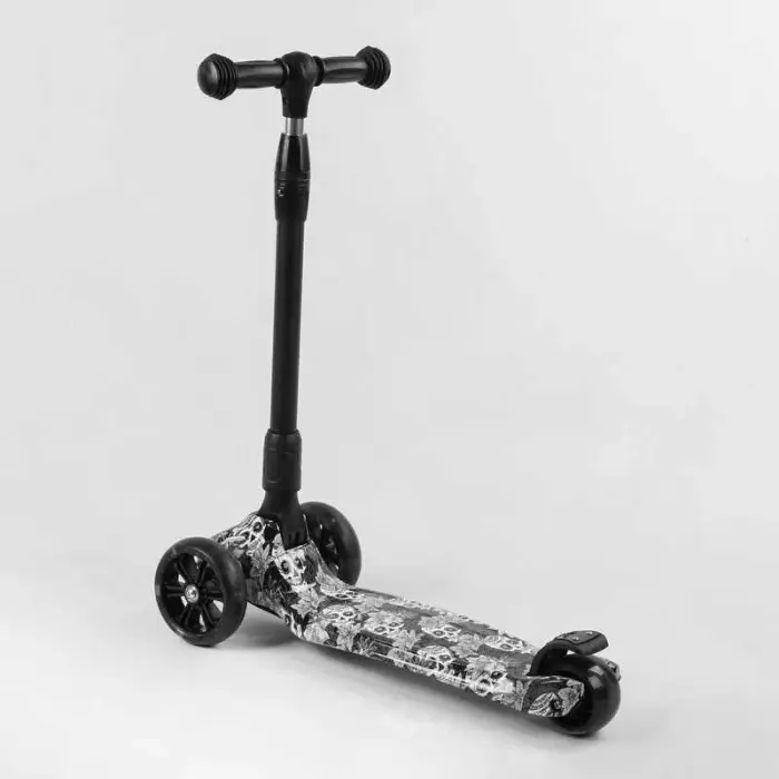 Самокат триколісний "Best Scooter" (складне алюмінієве кермо, 3 колеса PU зі світлом, переднє 130х35 мм, заднє 80х45 мм, в коробці)