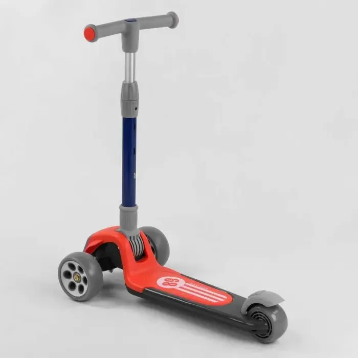 Самокат триколісний RS-9119 (6) Best Scooter, ЧЕРВОНИЙ, складне алюмінієве кермо, 3 колеса PU зі світлом, d = 120*50 мм
