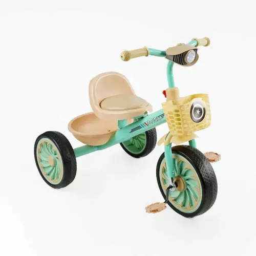 Велосипед 3-х колісний BS-33461 Best Trike (1) колеса EVA переднє 12’’, заднє 10’’, сталева рама, УКР. ОЗВУЧУВАННЯ, світло, 2 кошики, в коробці