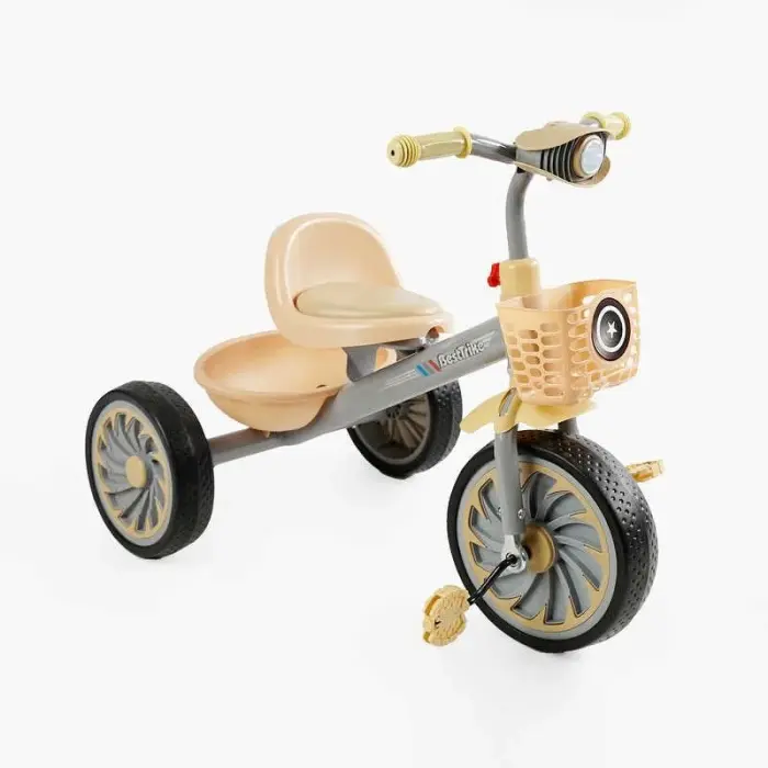 Велосипед 3-х колесный BS-35761 Best Trike (1) колеса EVA переднее 12”, заднее 10”, стальная рама, УКР. ВЗУЧИВАНИЕ, свет, 2 корзины, в коробке