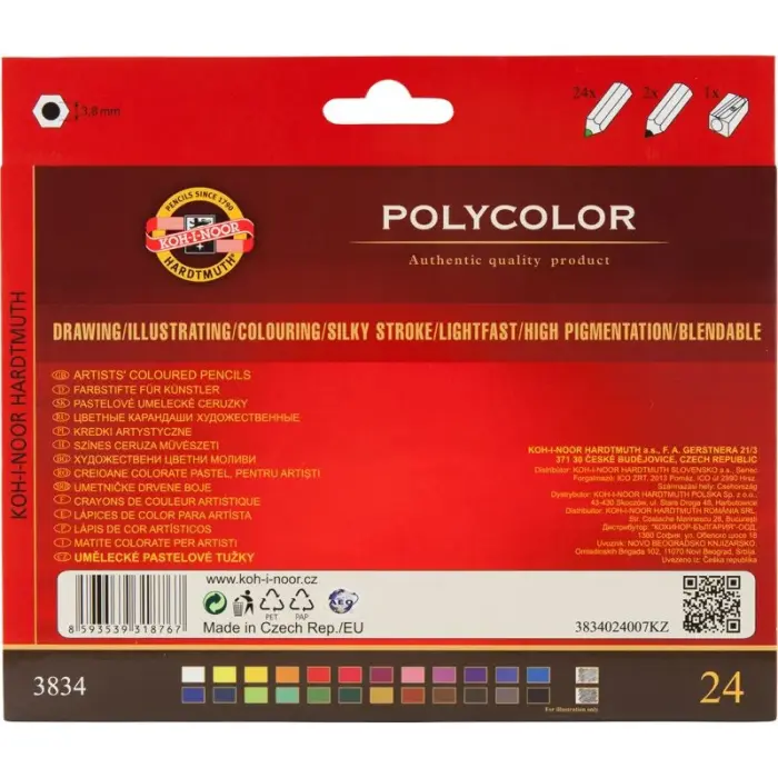Олівці кольор. художні POLYCOLOR, 24 кол., карт. уп.