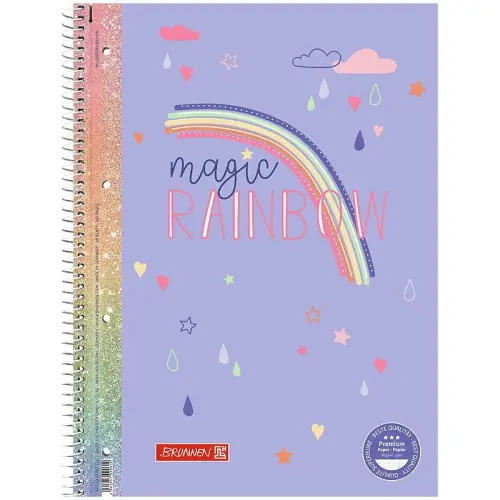Коледж-блок А4 Premium, лін., 80 арк., Rainbow
