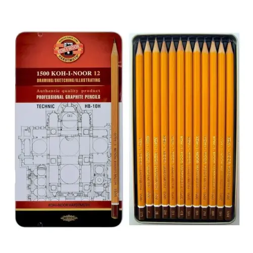 Олівці графітні 1500 Technic, НВ-10Н, 12 шт.